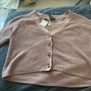 button up sweater crop top